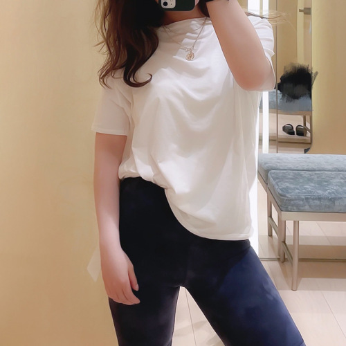 Summer Thin Sunscreen Ice Silk Loose-Fitting Slimming Short-Sleeved Women's Casual Yoga Round Neck Quick-Drying Short T-Shirt