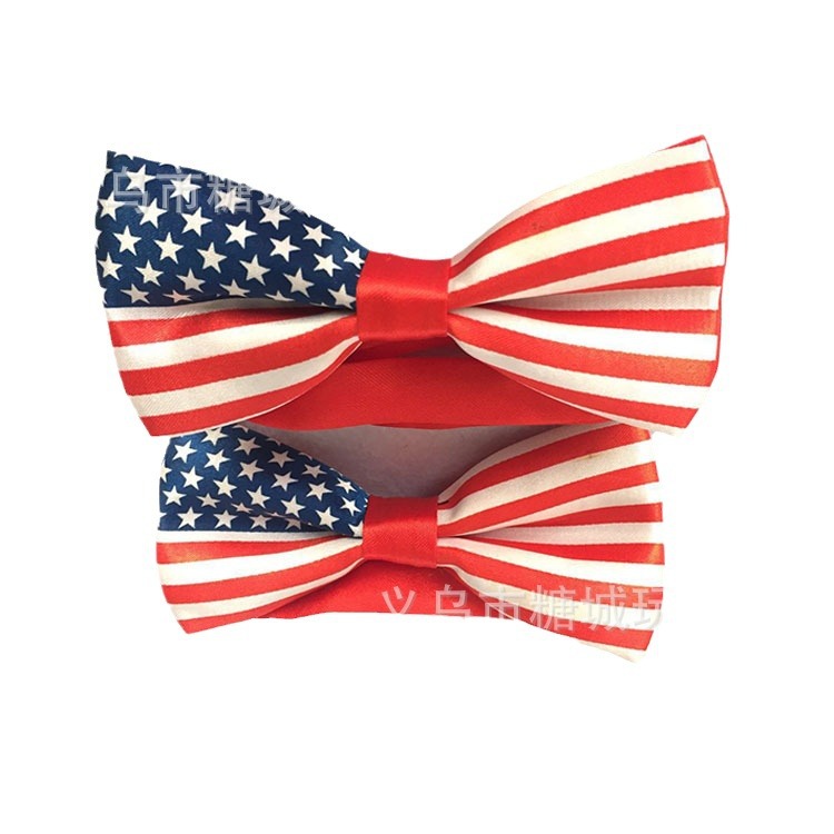 Suministro al por mayor suministro corbata Comercio exterior Exportación bandera americana collar clip corbata fábrica Ventas Directas personalizadas LED luminoso