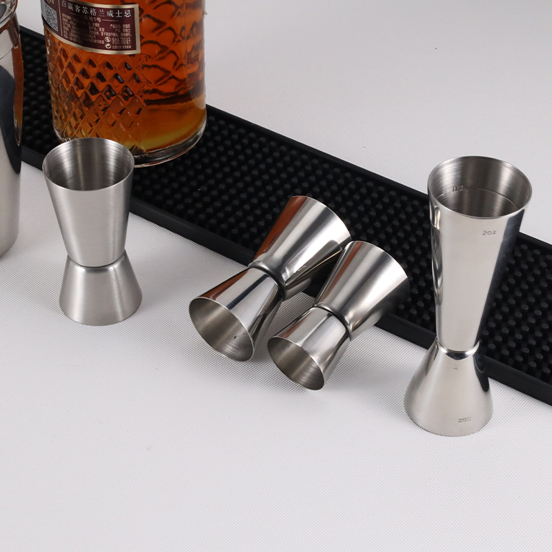 Taza medidora de acero inoxidable de doble cara con escala, taza de 30/60 onzas, herramienta para mezclar en bar, taza medidora
