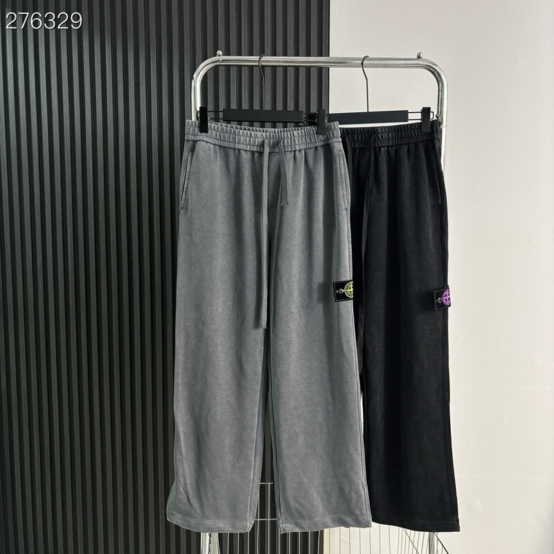 Cross-border Stone American-style distressed island wash drawstring terry high street sweatpants autumn trendy brand Cross-border Stone American-style distressed island wash drawstring terry high street sweatpants autumn trendy brand