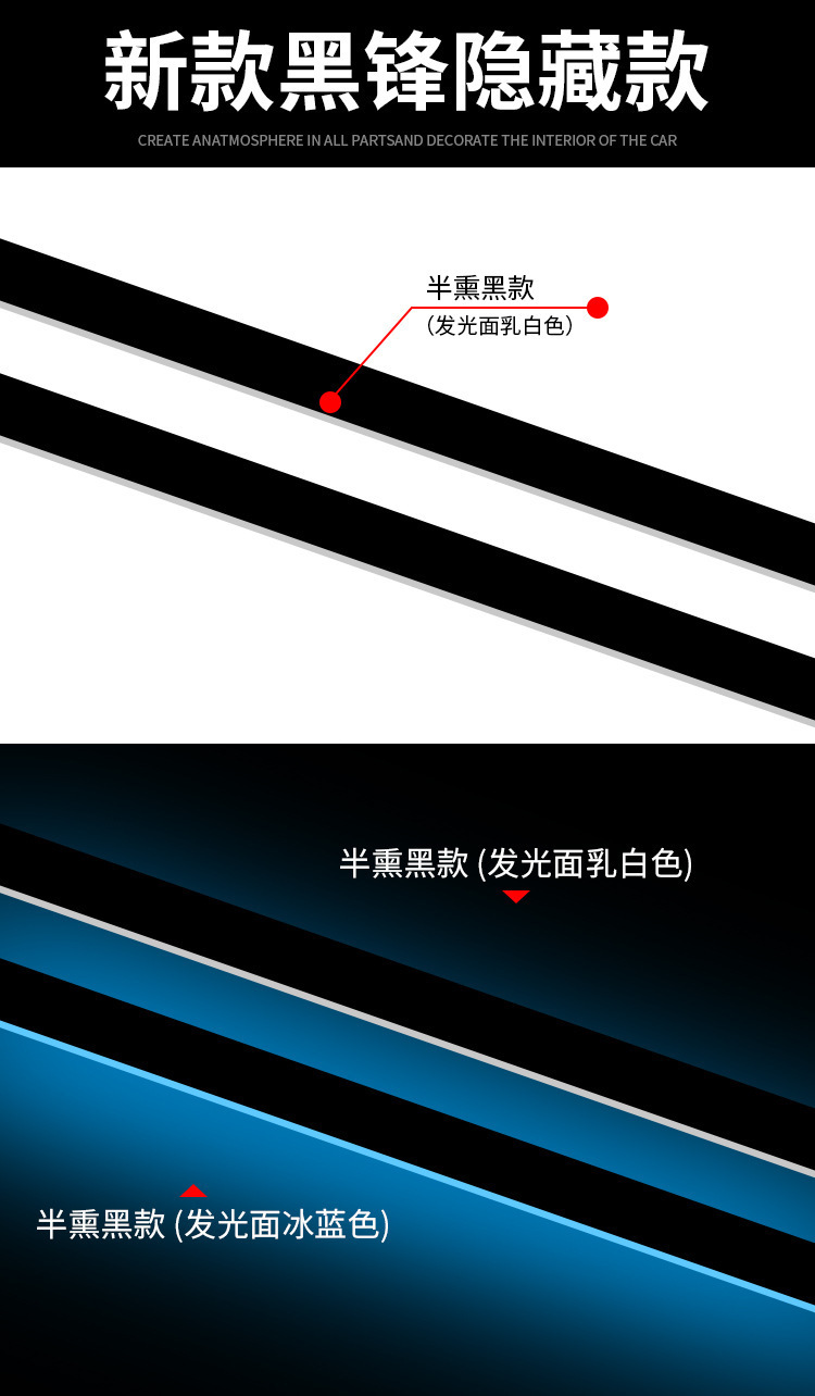 Cross-Border Automotive Interior Led Acrylic Center Console USB Ambient Light Dashboard Modification Flow Light Magic Color Light for Car Use