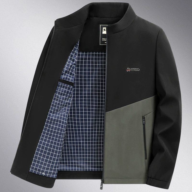 Demi-season thin jacket, for middle-aged man, for middle age