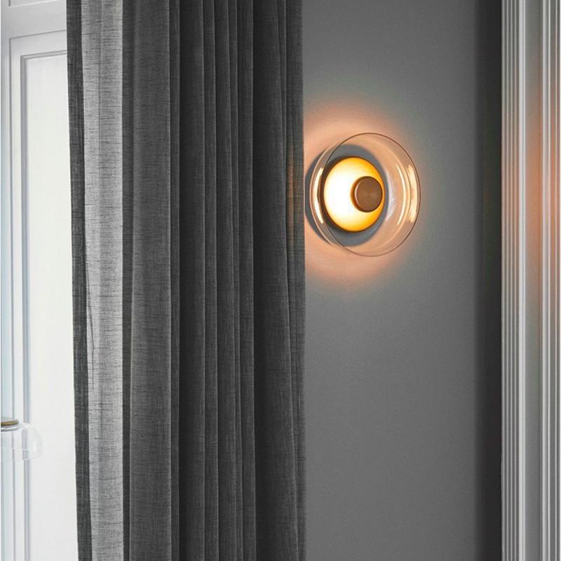 Sofá junto a la cabecera de la cama estudio modelo de lámpara de pared modelo de lámpara de pared de vidrio creativo para el dormitorio diseñador de decoración