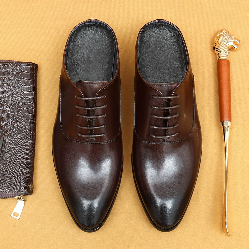 [Vip исключительно] Баотоу тапочки мужские кожаные ленивые носки летом