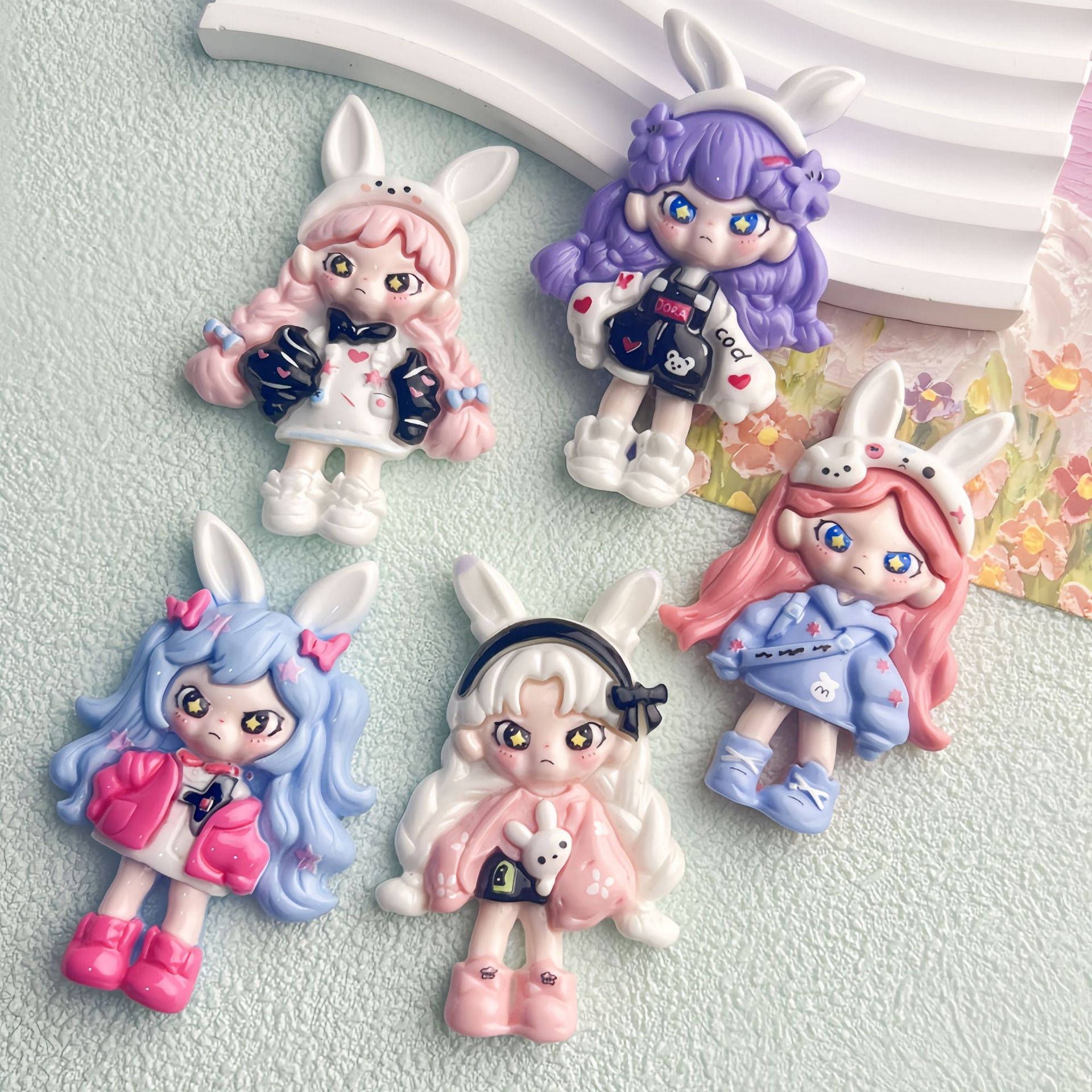 Large Glossy 5 Girls Handmade Materials DIY Jewelry Accessories Mobile Phone Case Hairpin Refrigerator Magnet Jewelry Materials