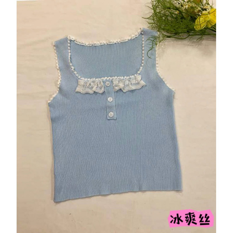 Small summer lace base tank top