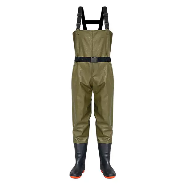 Wading Pants Full-Body Rain Pants Water Shoes One-Piece Fishing Suit Waterproof Pants for Men and Women Fishing Half-Body Leather Wading Pants