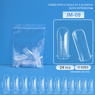 Nail art crystal extension nail model no paper holder fast phototherapy nail with scale line fake nail paste 24 pieces full number