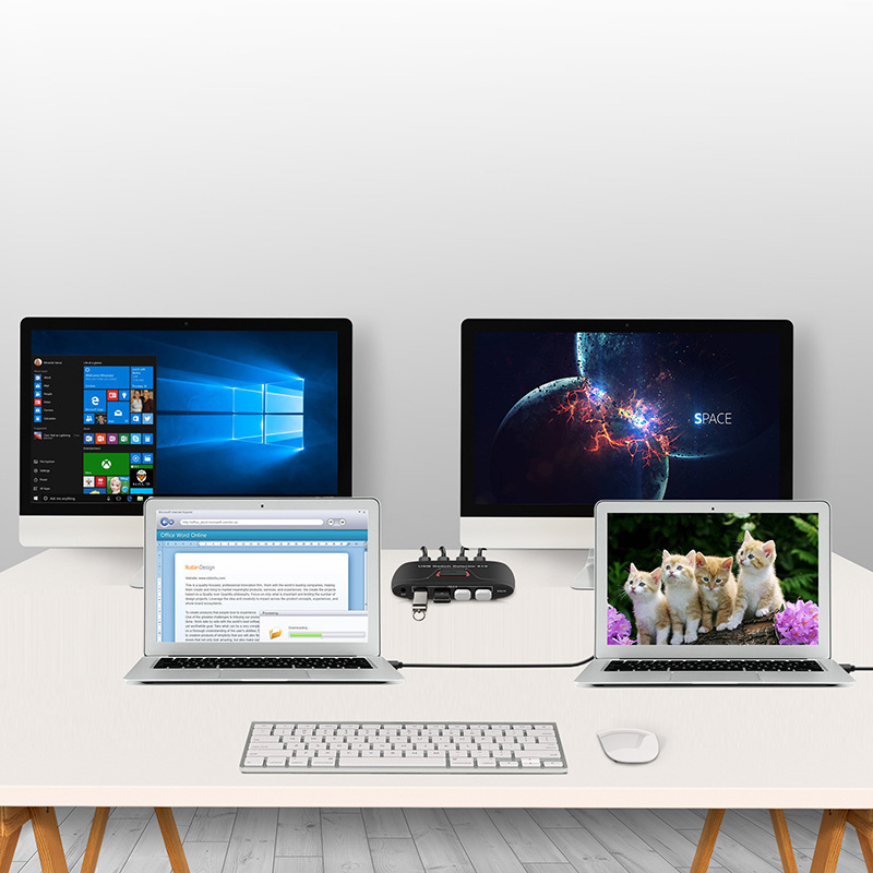 Factory private mode 4 in 4 out KVM switch USB sharing converter HUB computer sharing switch hub