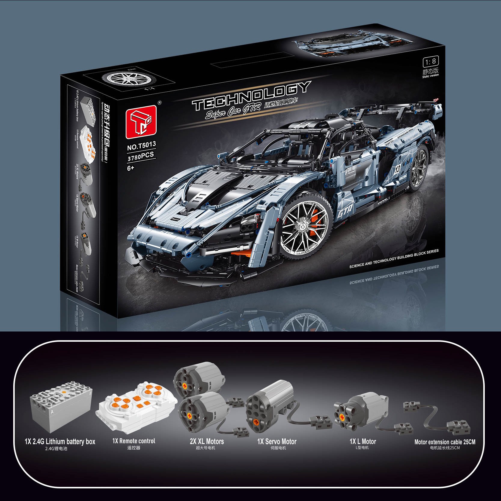 Taogole T5013 coche deportivo modelo 1:8 Mai Kailun Timina pequeñas partículas de Montaje de bloques de construcción modelo Juguetes Educativos