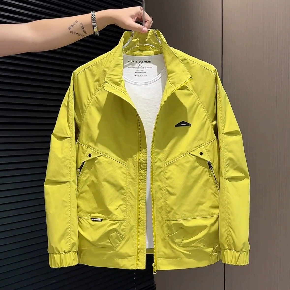 Весенний новый модный карлик воротник куртка для мужчин на открытом воздухе тенденции свободные дикие красивые повседневные куртки