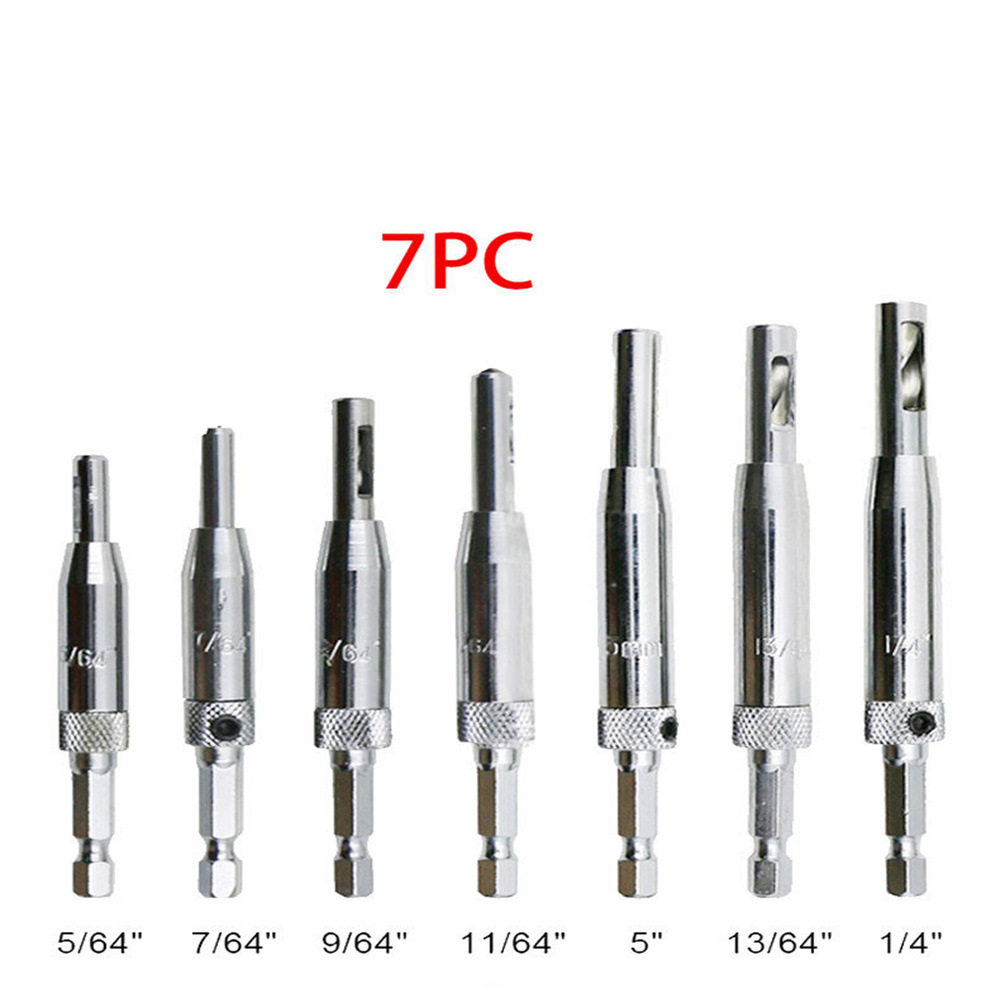 门窗铰链钻头定位开孔器六角把手定位打孔一体钻