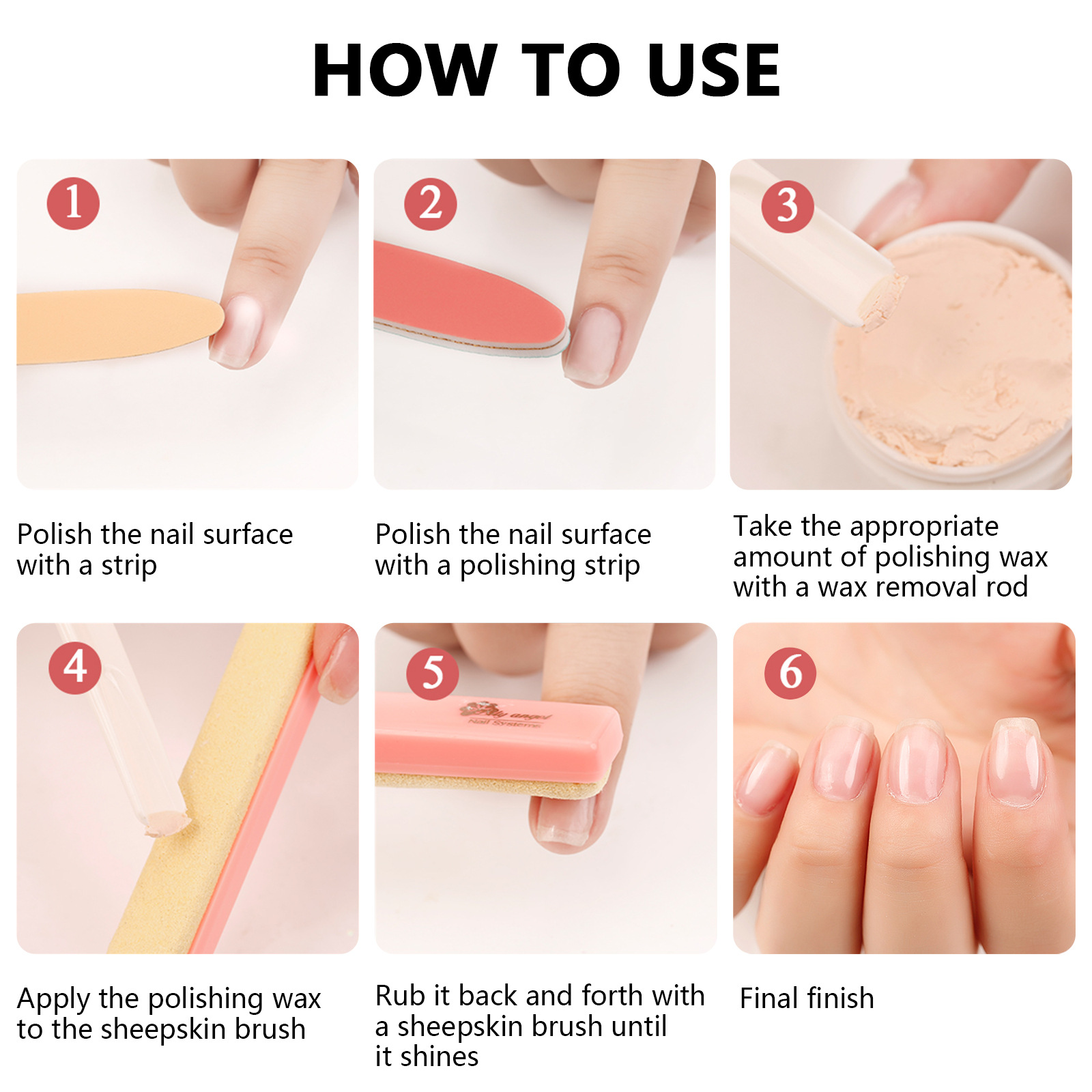 Juego de herramientas de cera para pulir uñas nuevo juego completo de herramientas de pegamento para uñas para principiantes