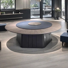 源头厂家一件批酒店餐桌大圆桌电动转盘饭店岩板餐桌电动大圆桌椅