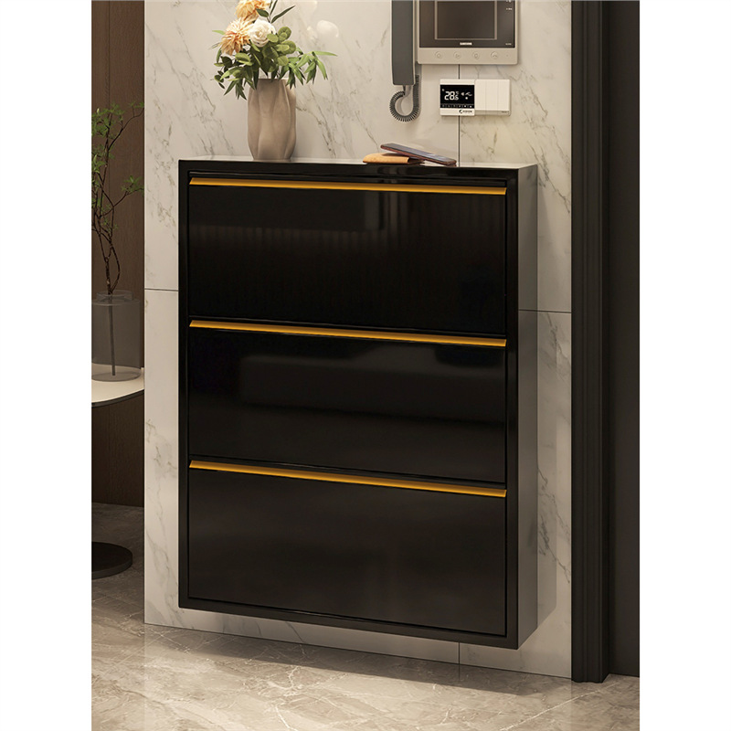 超薄鞋柜家用门口翻斗带凳消毒大容量收纳烤漆门口后窄玄关柜一体