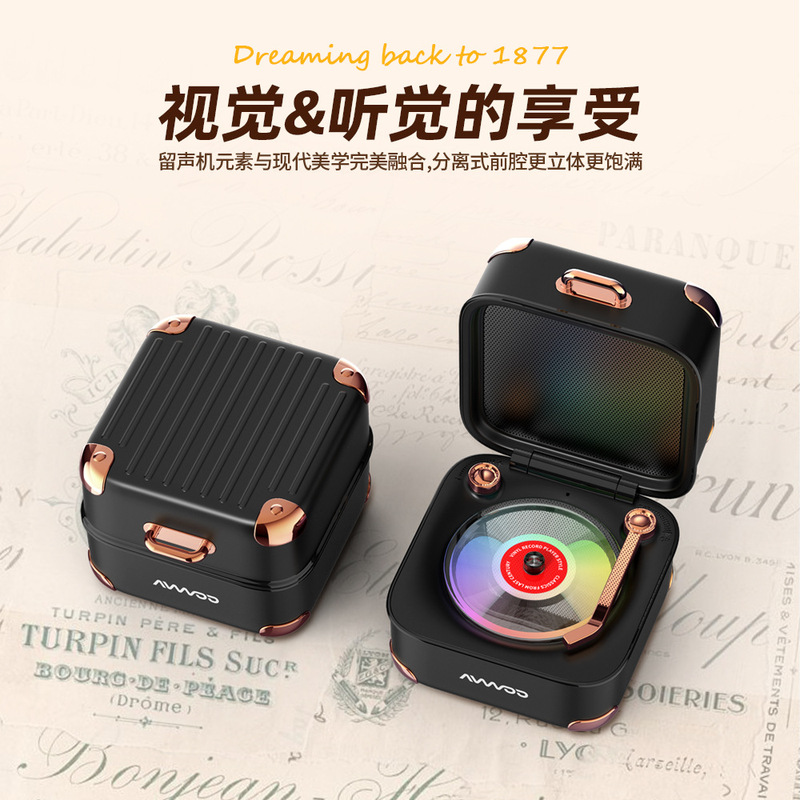 2026 New Wireless Metal Computer Speaker Subwoofer Portable Mini Bluetooth Speaker Home Use with Colorful Lights