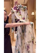 2024春季新款法式高端设计感精致气质独特高级感印花连衣裙子女装
