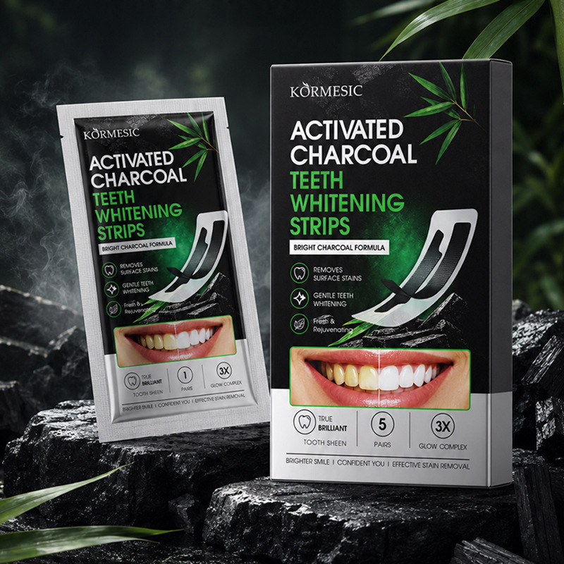 KORMESIC Cross-Border Bamboo Charcoal Teeth Strips: Removes Stains, Whitens Teeth, Freshens Breath, Wholesale for Foreign Trade