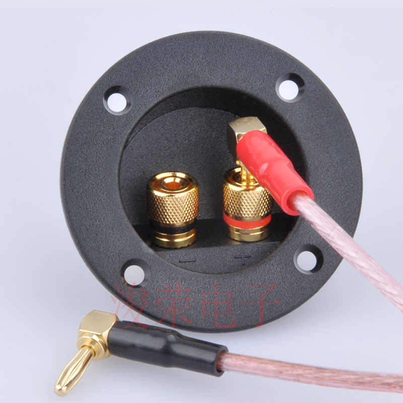 Poste de conexión de cobre redondo de dos posiciones Caja de conexión de altavoz Tablero de conexión de altavoz HIFI Audio Accesorios de bricolaje 48B