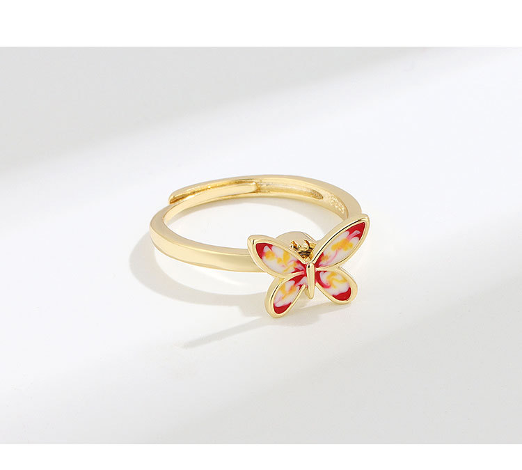 Simple Style Butterfly Copper Plating Rings 1 Piece