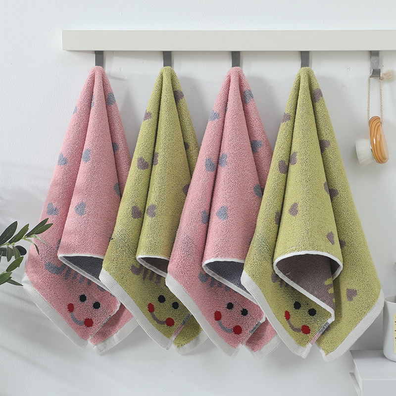 New Love Emoji Cotton Towel Household Hotel Absorbent Face Towel for Men and Women Soft and Thick Adult Towel