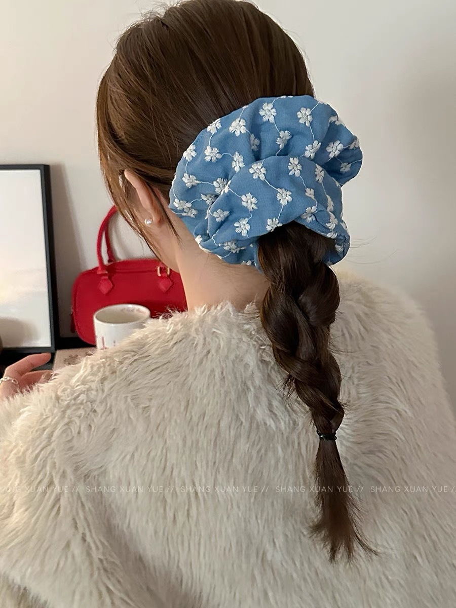 30g Weight Hair Tie Hair Accessories Type 1 Piece Quantity Casual, Holiday, Street Occasion Cloth Material Floral Pattern All Seasons Season Women's Gender Elegant, Retro, Lady Style Elegant Retro Lady Women's Floral Cloth Hair Tie 2