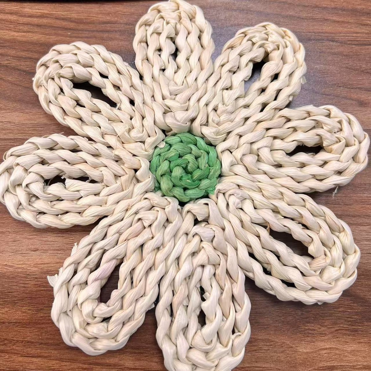 Juego de adornos de pared de paja tejido de paja tejido a mano hierba de calabaza hierba colgante de piel de maíz colgante de pared folklore bohemio