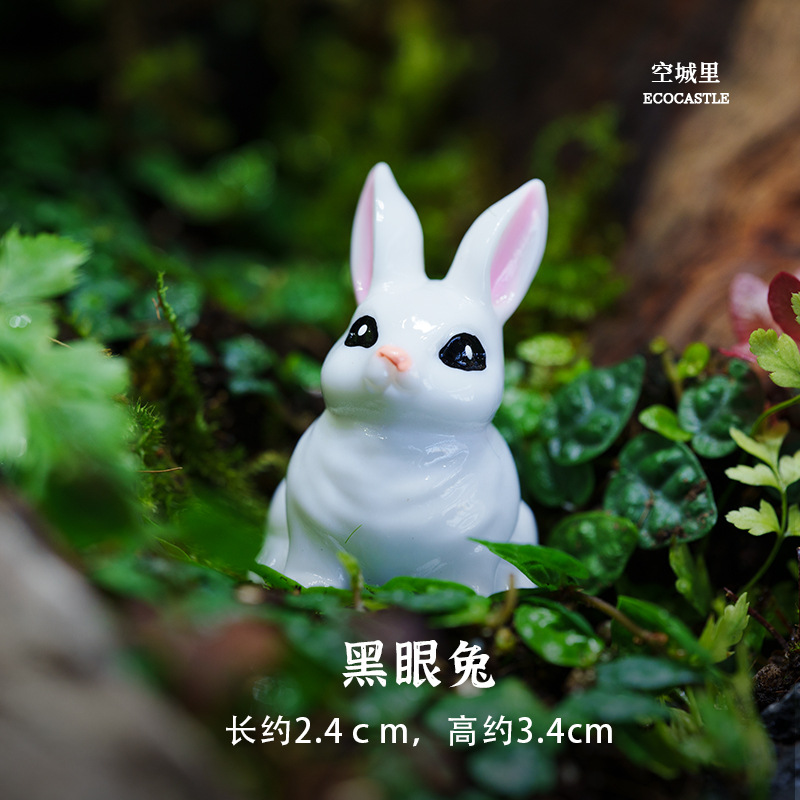 Adornos de micro - paisaje de conejo "en la ciudad vacía" materiales de bricolaje envueltos en macetas de carne decoradas peceras decoradas con adornos de paisaje