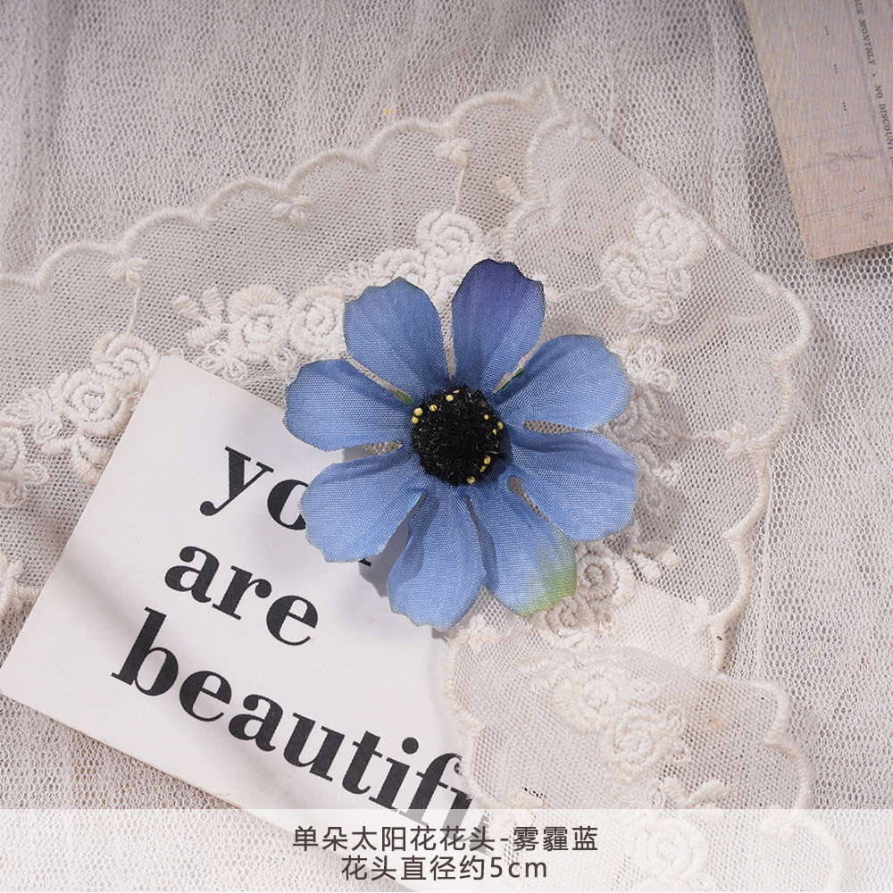 WXH-단일 해바라기 꽃 머리-안개 블루