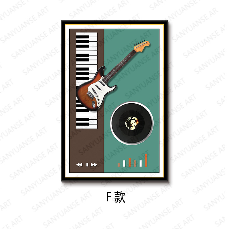 Guitarra simple, instrumento musical, decoración, pintura de carteles, piano, dormitorio de niños, pintura colgante, pasillo de entrada, mural, pintura de decoración de sala de estar