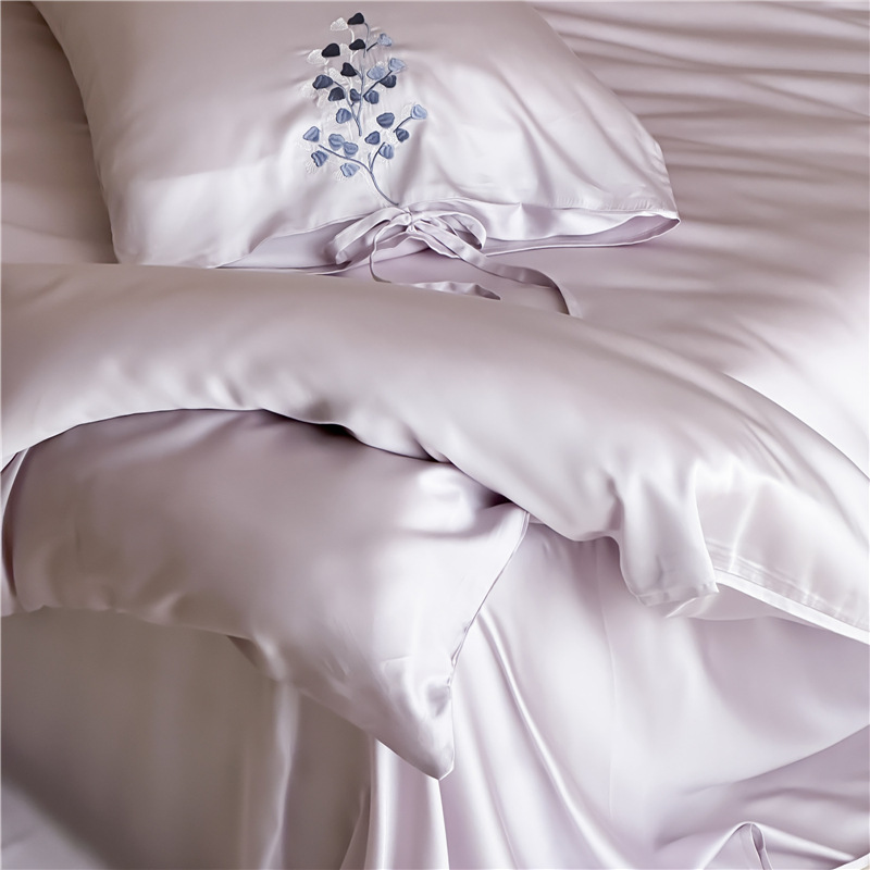 Embroidered Tencel Ice Silk Duvet Cover Four-piece Cooling Set_voghion.com