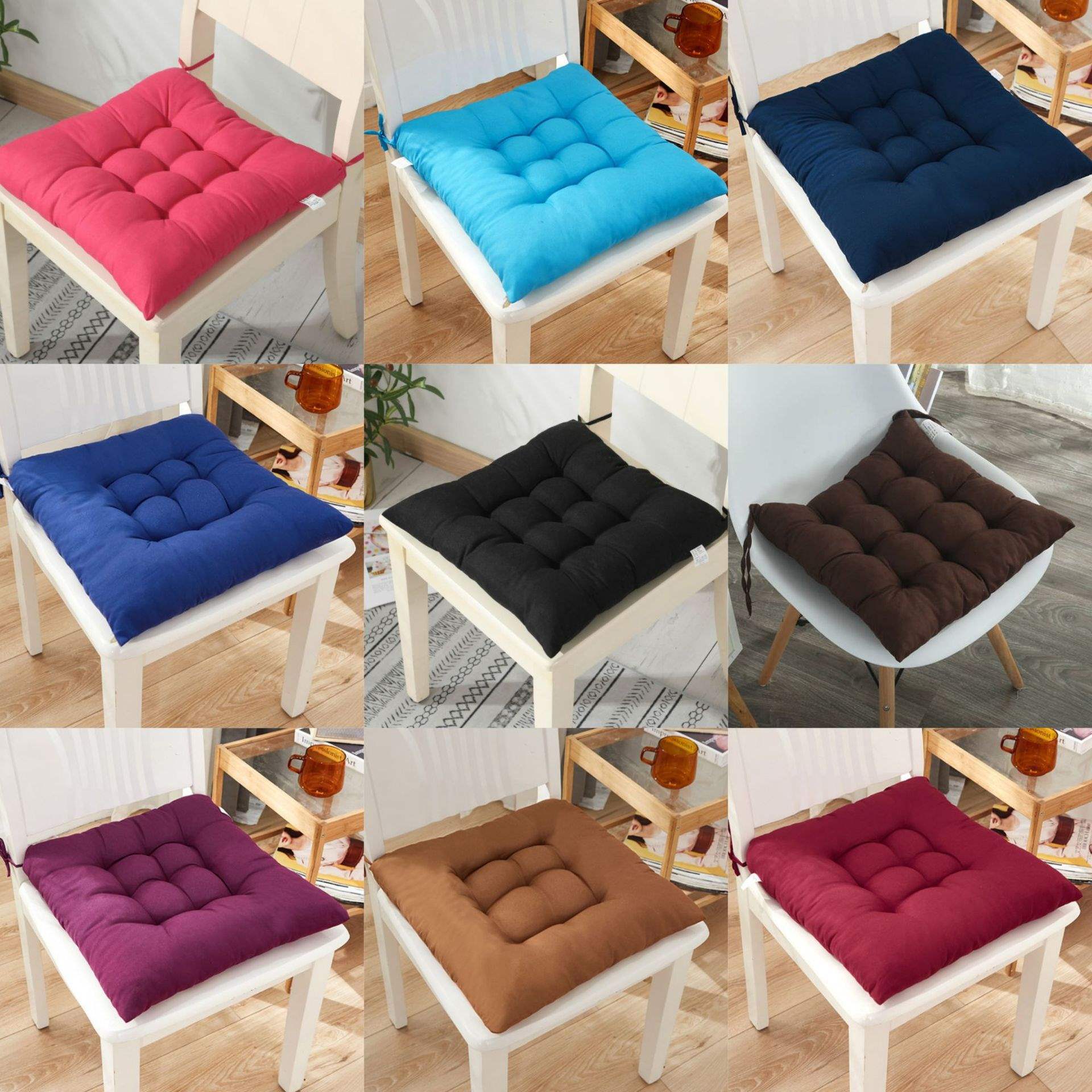 纯色坐垫批发磨毛加厚餐椅垫办公室电脑椅子垫学生屁垫榻榻米座垫