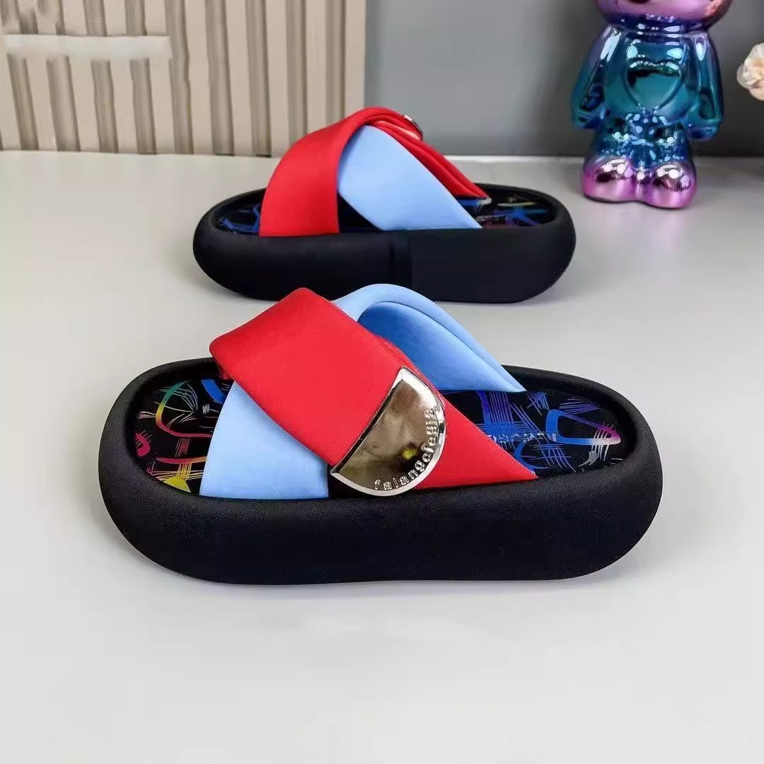 Women's Thick Sole Sandals Height Increasing Casual Platform Slides_voghion.com