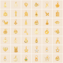 涛925银镀金24k金马年配件镶锆小挂件手工diy串珠手链手串小吊坠