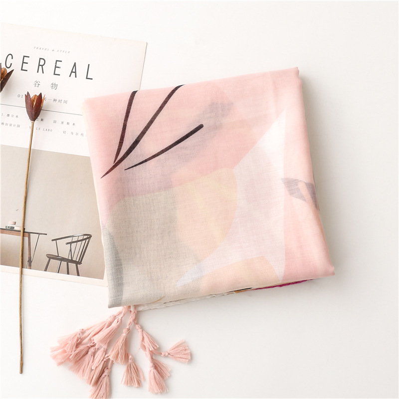 Voile Material Color Block Pattern All Seasons Season Women's Vacation Color Block Voile Silk Scarves