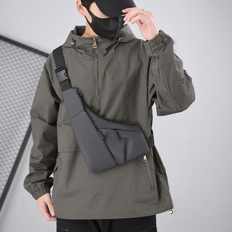 Fashionable men's underarm prepuce chest bag, men's backpack, single shoulder chest bag, anti splashing diagonal chest bag, large capacity chest bag_voghion.com