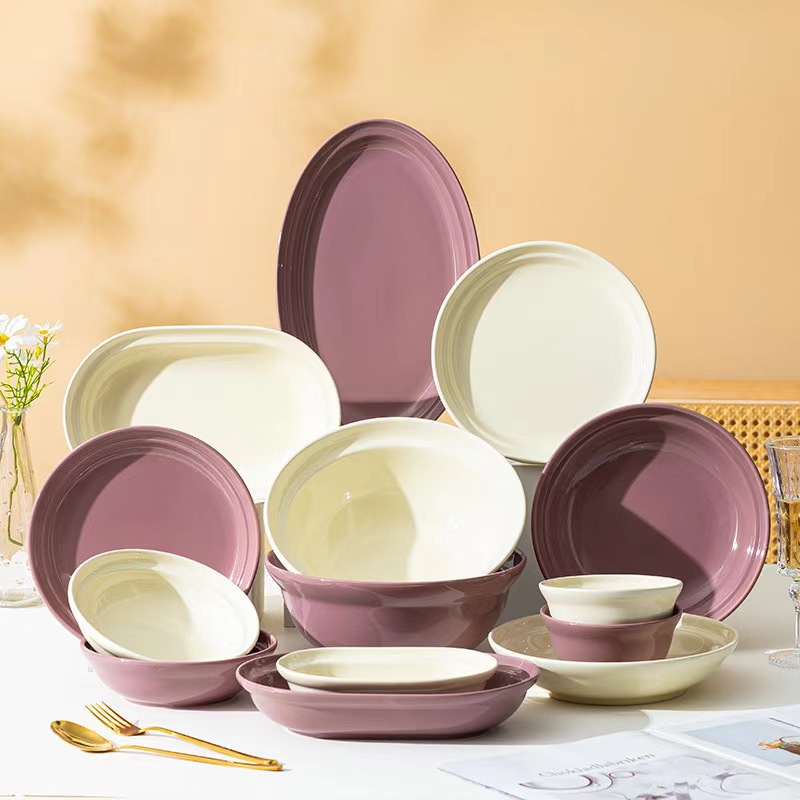 Platos de estilo francés, platos de cerámica doméstica, platos de arroz, platos de comida occidental de alto valor.