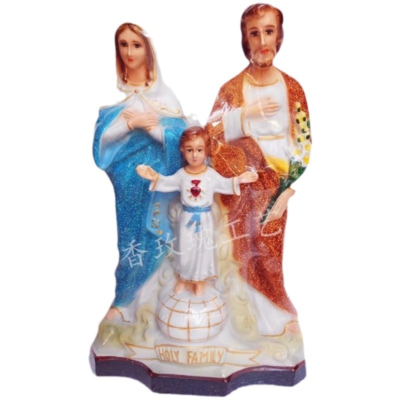 Transfronterizo 30cm simple familia tres adornos de resina iglesia gabinete de televisión estatua de escritorio