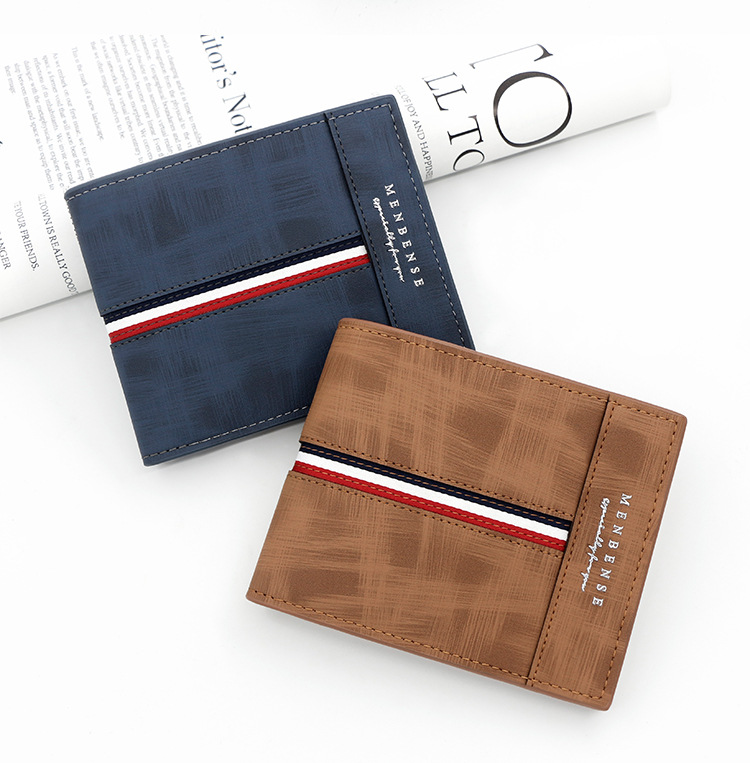 Men's Letter Stripe Pu Leather Open Wallets display picture 1