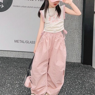 Trendy Ins-Style Children's Summer Sweet and Cool Outfit, Korean Version with Flutter Sleeves, Thin Flowy T-Shirt