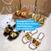 2026 Za家新款金字塔五金饰扣时尚拖鞋with box plus size shoes