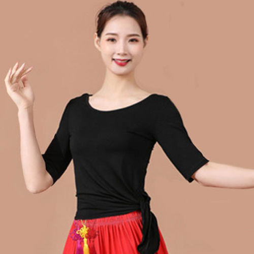Women's Square Dance Top, Ethnic Style Dance Costume Performance Wear Modal Dancing Dress, Single Dance Costume