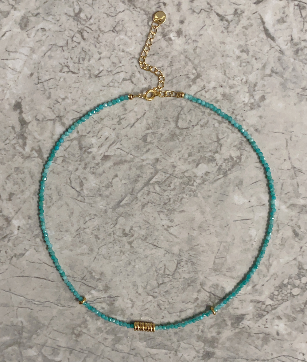 25g Weight Beads Pendant Material Necklace Classification Titanium Steel Chain Material 1 Piece Quantity Holiday, Daily Occasion Beaded, natural stone, Titanium Steel Material Geometric Pattern Women's Gender Beaded Design Simple Style Style Simple Style Geometric Beaded Natural Stone Titanium Steel Necklace In Bulk 44