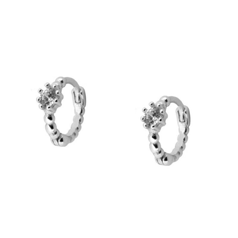 Boucles D&#39;oreilles Rondes Européennes Et Américaines Simples En Cuivre Zircon Boucle D&#39;oreille Boucle D&#39;oreille Clous D&#39;oreille Femmes display picture 14