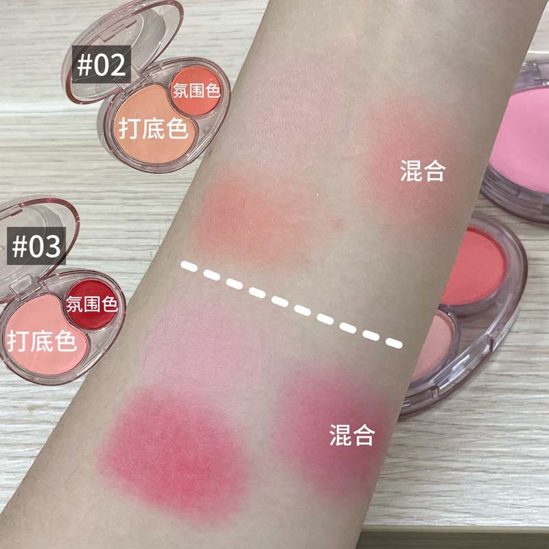 HERORANGE Yunwu Pink Crema de rubor de dos colores Color natural mate Maquillaje nude Pseudo sin maquillaje Ambiente Color Rouge