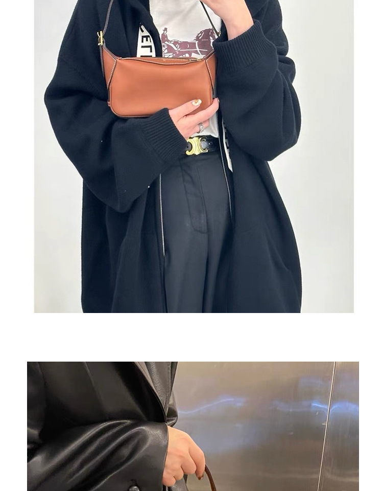 Pomlad in poletje 2024 Nova usnjena torba za cmoke Triumphal Arch Romy pod pazduho, ročna torba za čez ramo, majhna torba za čez ramo_voghion.com