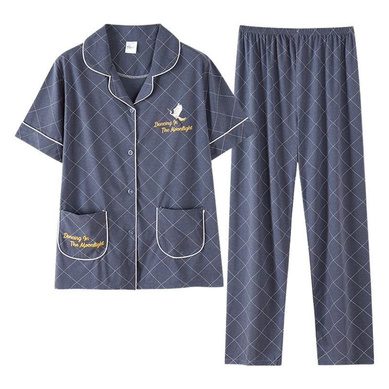 Pijamas de mamá de mediana edad pantalones de manga corta de algodón 100% delgado de verano para mujer ropa para el hogar de algodón de mediana edad y edad avanzada