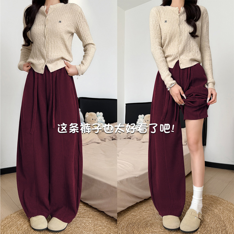 Women's 2026 New Style Spring and Autumn Thickened Straight Casual Pants, Loose and Relaxed Corduroy Wide-Leg Pants for Petite Figures Women's 2026 New Style Spring and Autumn Thickened Straight Casual Pants, Loose and Relaxed Corduroy Wide-Leg Pants for Petite Figures