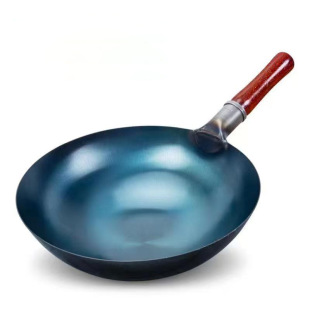 Iron Wok Wok Large Horse Spoon Commercial Wok Uncoated Non-stick Pan Traditional Wok Household Wok Old-fashioned Iron Wok