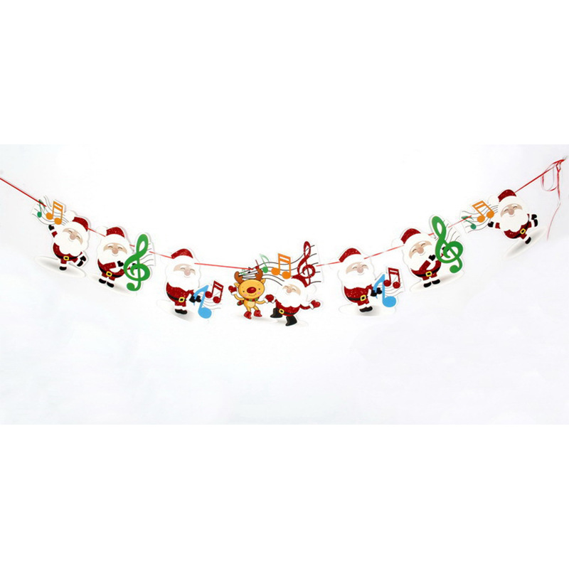 Banderas navideñas transfronterizas en stock, 24 tipos de banderas de dibujos animados, decoraciones navideñas al por mayor de fabricantes, admiten pedidos de lotes mixtos.